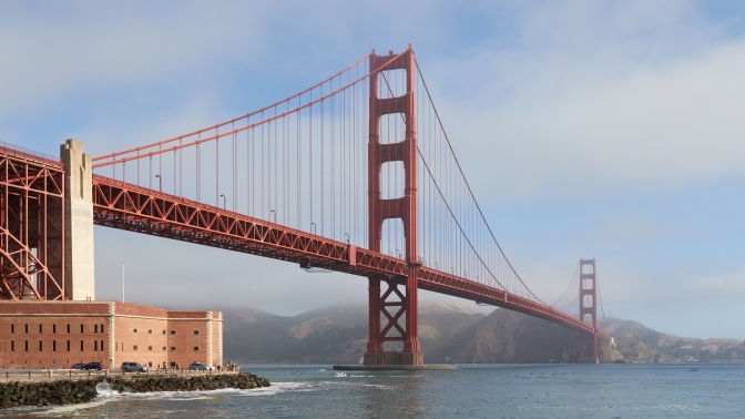 The Golden Gate Bridge as seen from Fort Point
